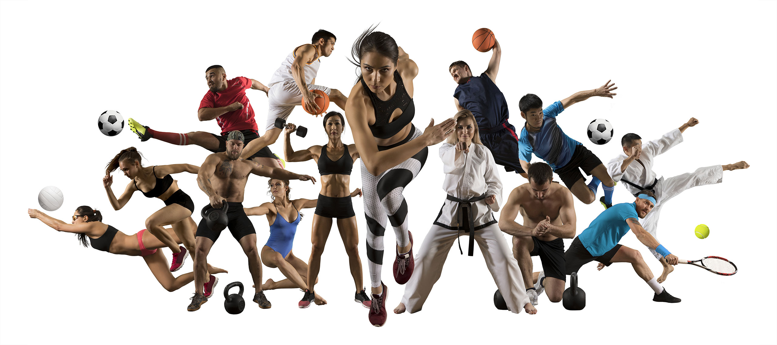 Sports collage of various athletes